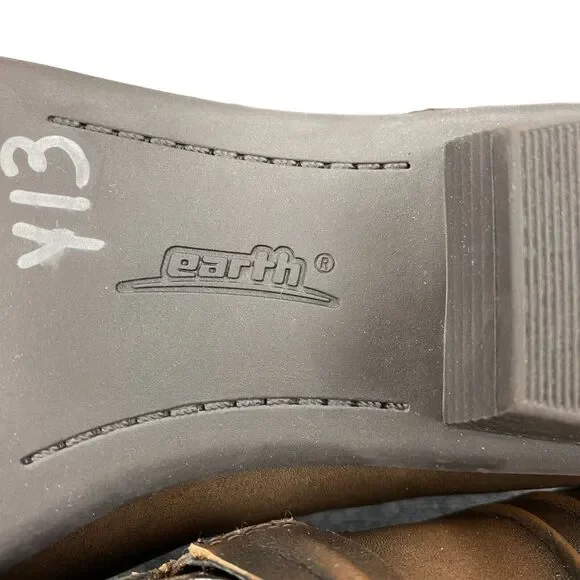 Earth Loafer Shoes Womens Sz 9.5D Maize Brown Leather Slip On Comfort Block Heel - Picture 7 of 16